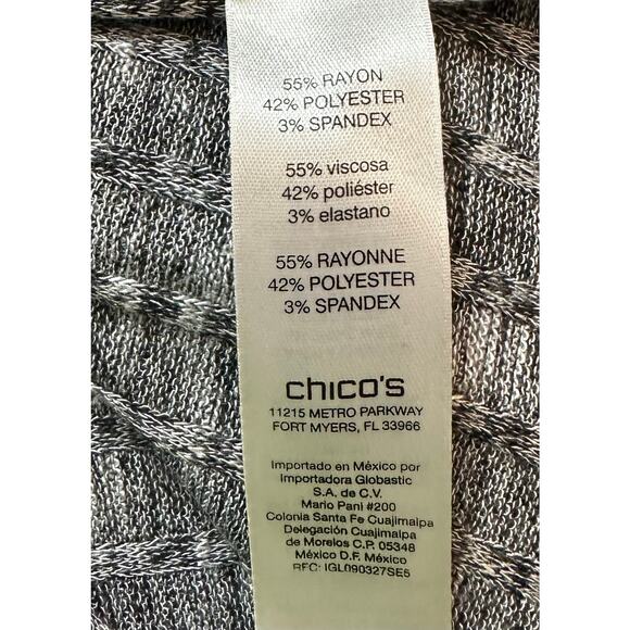 Zenergy Chico's 1 Vanya Hooded Rib Knit Long Cardigan Jacket Sweater Gray Size M - Picture 11 of 12